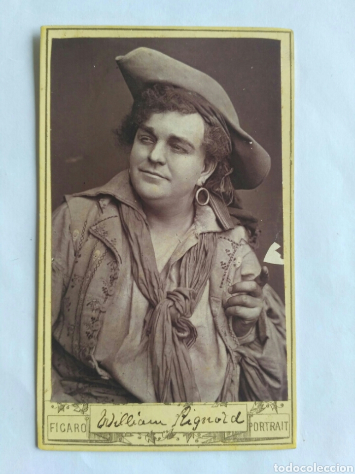 Fotograf&iacute;a antigua: Fotograf&iacute;a, carta de visita The Figaro. William Rignold, conocido actor ingl&eacute;s. Reino Unido, s. XIX.
