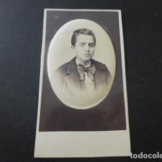 Fotografía antigua: RETRATO DE JOVEN CARTE DE VISITE VALENCIA LUDOVISI Y SEÑORA FOTOGRAFOS HACIA 1870. Lote 183701435