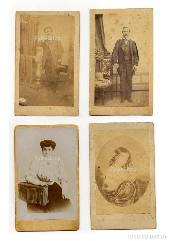 Fotografia antica: 4 CARTAS DE VISITA DEL SIGLO XIX.