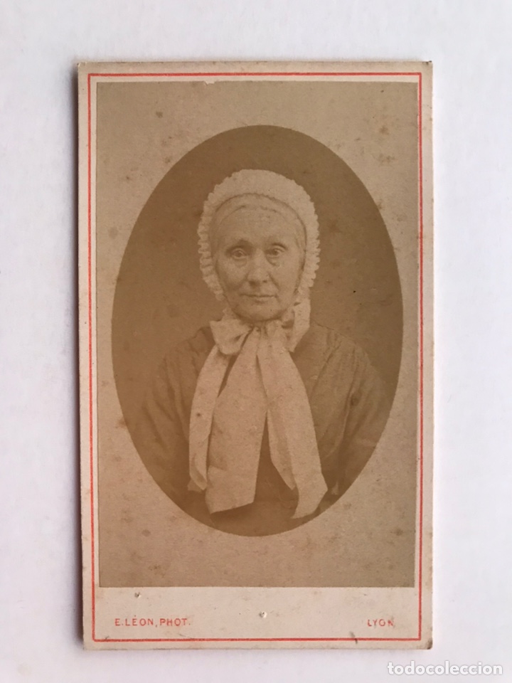 Alte Fotografie: CARTE DE VISITE. Se&ntilde;ora de avanzada edad, (fin Siglo XIX) Foto. E. Leon. Photographie Alsacianne.,