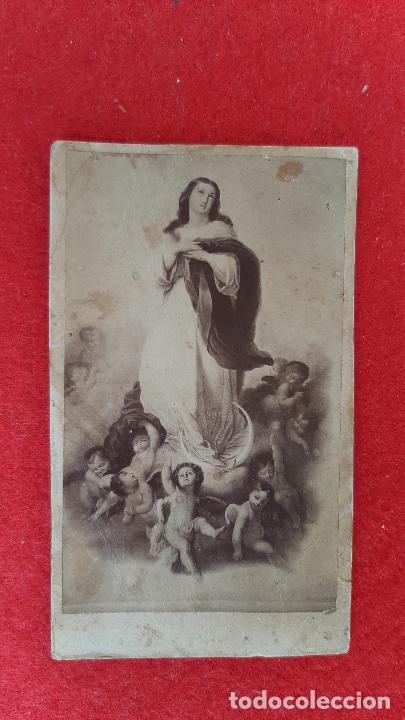 Antique Photography: FOTOGRAFIA TARJETA CARTA VISITA FOTO IMAGEN DE VIRGEN INMACULADA SIGLO XIX ORIGINAL ,TV2741