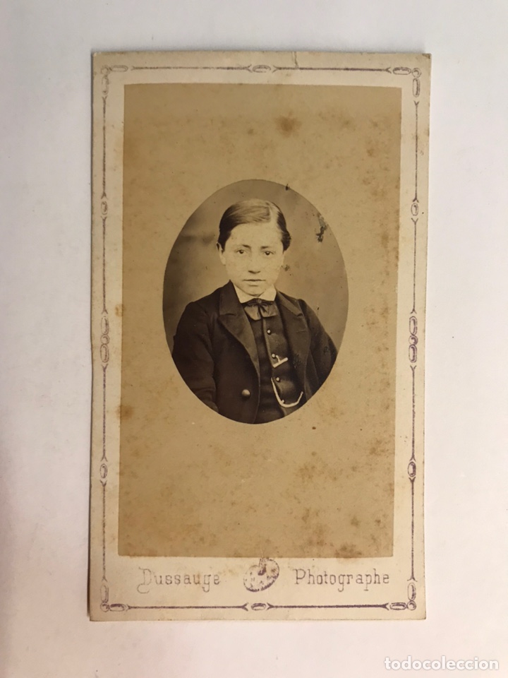 Fotograf&iacute;a antigua: CDV, Carte de Visite, RETRATO DE UN JOVEN fotografo DUSSAUGE, Francia (fin Siglo XIX)