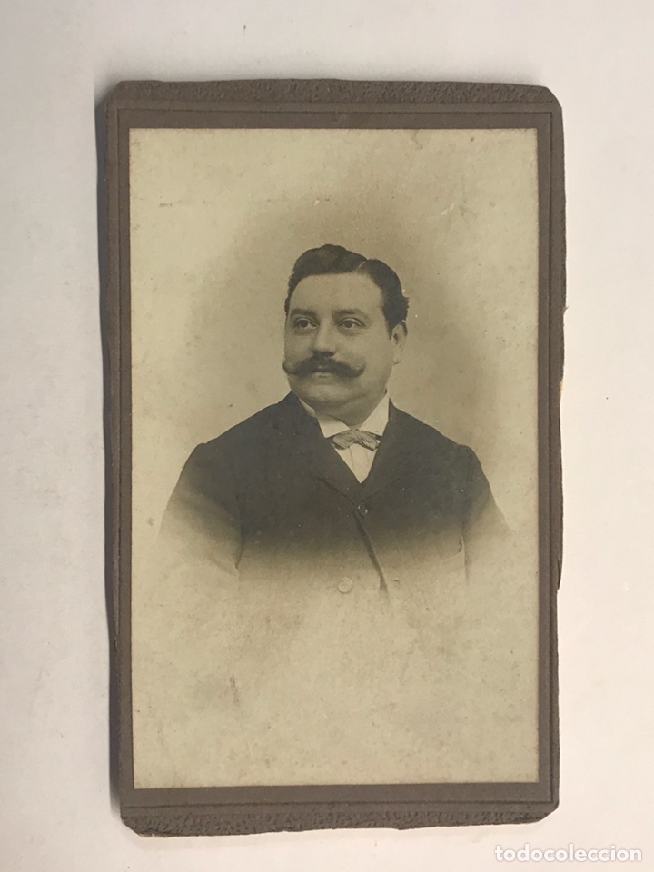 Fotograf&iacute;a antigua: CDV. Carte de Visite, Retrato Caballero con Bigote, fotografo An&oacute;nimo, (fin Siglo XIX)