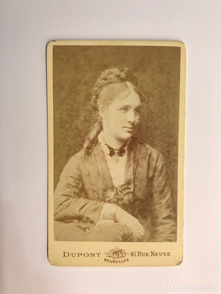 Antique Photography: CDV, FOT&Oacute;GRAFIA BRUSELAS, Estudio DUPONT, Retrato Se&ntilde;ora Arist&oacute;crata Belga (fin Siglo XIX)