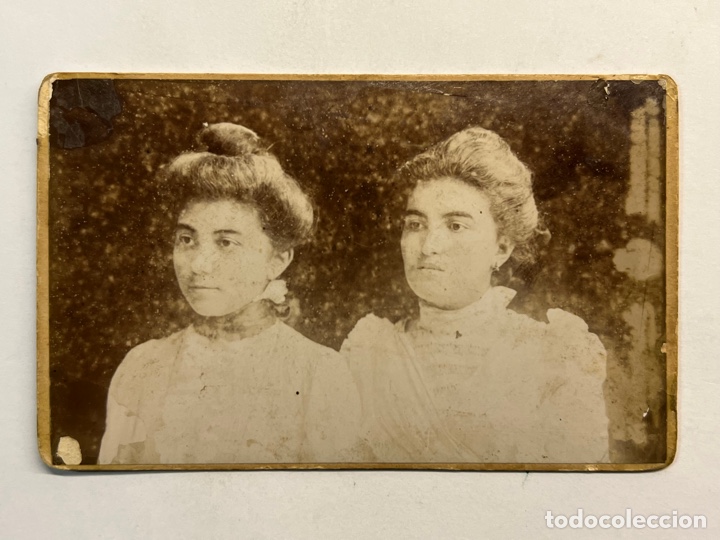 Antique Photography: CDV Fotograf&iacute;a E. SAGRISTA Retrato Se&ntilde;oritas con Blusa Blanca (fin Siglo XIX)