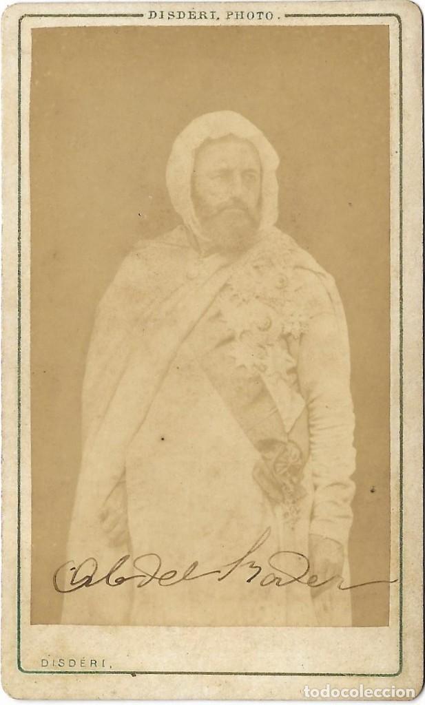 1865-70CA FOTOGRAFÍA EMIR ABDEL KADER CARTE DE VISITE ALBUMINA CDV DISDERI (Fotografía Antigua - Cartes de Visite)