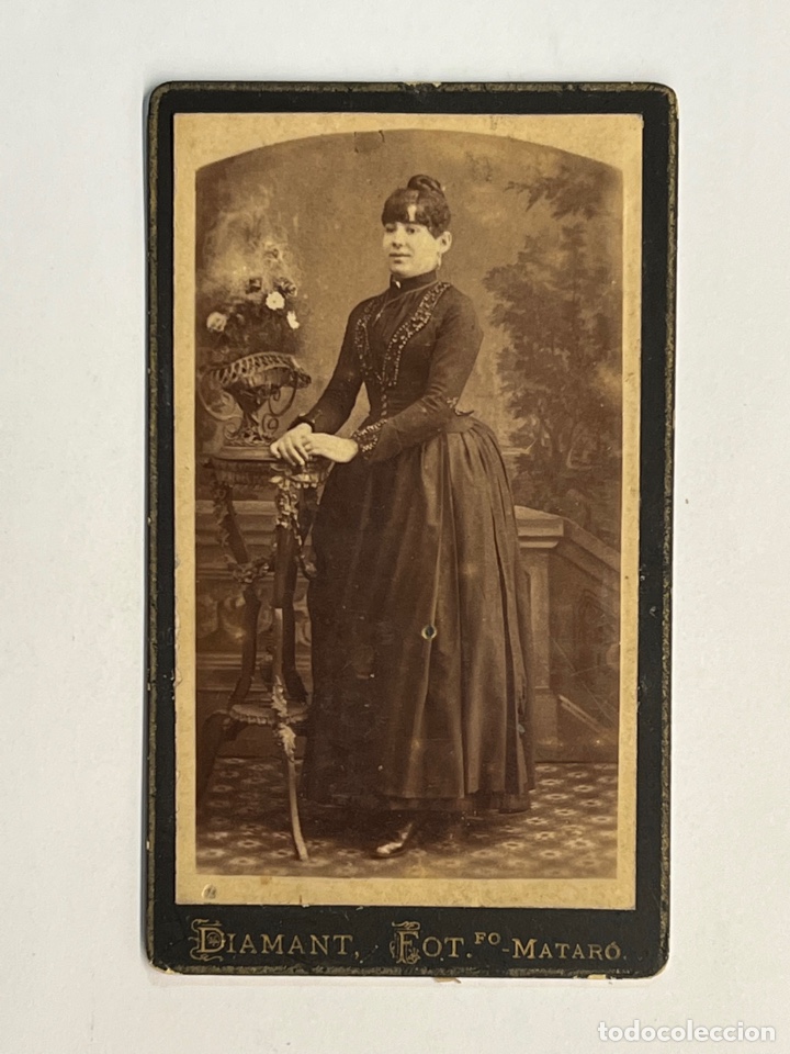Fotograf&iacute;a antigua: CDV, Fot&oacute;grafia Carte de visite&hellip; Dama Catal&aacute;na.., fot&oacute;grafo DIAMANT (fin siglo XIX)