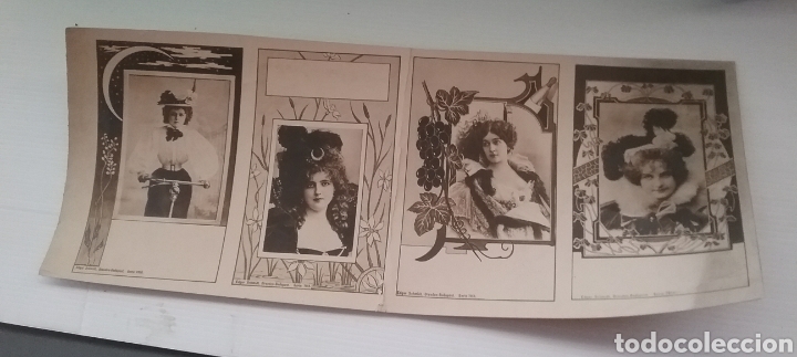 Photographie ancienne: Antiguas Fotografias plantilla marco en cart&oacute;n empa&ntilde;ado. Edgar Schmidt. Tira de 4 .