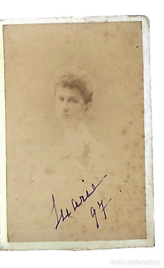 Photographie ancienne: E15-FOTOGRAF&Iacute;A CARTA DE VISITA - UNA DAMA - FOTO - OTTO -PARIS -DEL 1.897