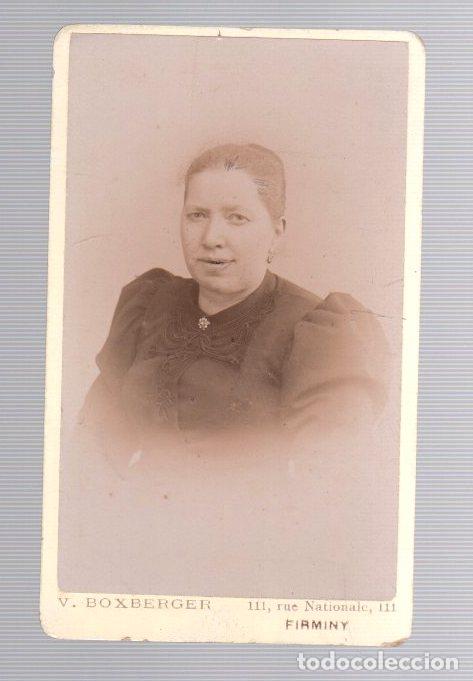 Photographie ancienne: CARTE DE VISITE PHOTOGRAPHIE V. BOXBERGER. FIRMINY. FRANCIA