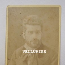 Fotografía antigua: RETRATO DE PASCUAL GIMENO GALI?. CV. FOTOGRAFO PIERRE BELLINGARD. LYON. 1874. 10,5 X 6 CM