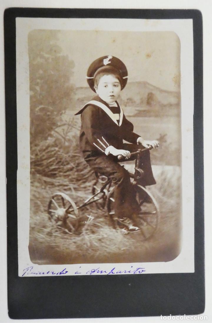 Fotografia antiga: FOTOGRAF&Iacute;A DE UN NI&Ntilde;O VESTIDO DE MARINERO 1890