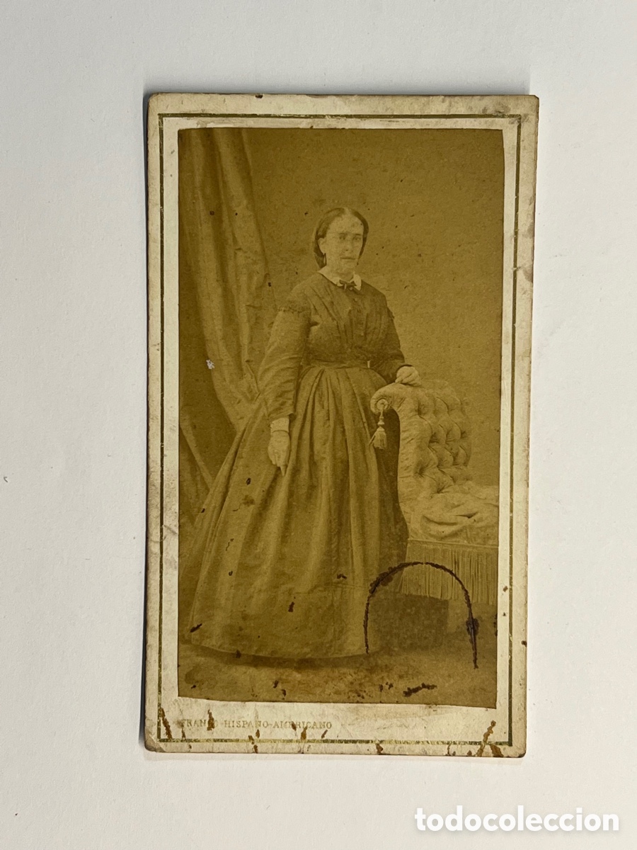 Fotografia antica: CDV Carte de visite Fotografia Franco Hispano Americano. La Se&ntilde;ora del Div&aacute;n..(h.1870?)