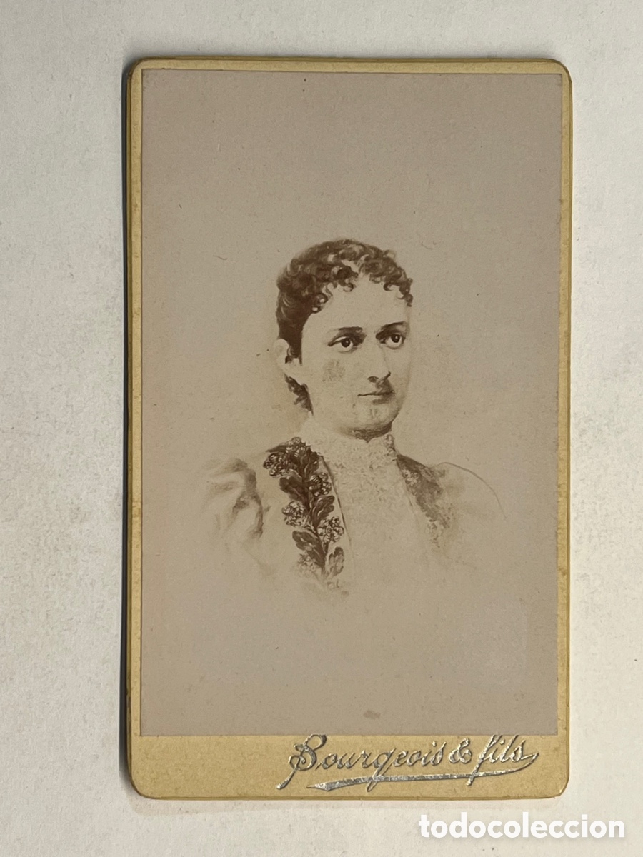 Fotografia antiga: FRANCIA CDV, Carte De Visite, Joven francesa. Bouergois & fils, fotografo (fin siglo XIX)