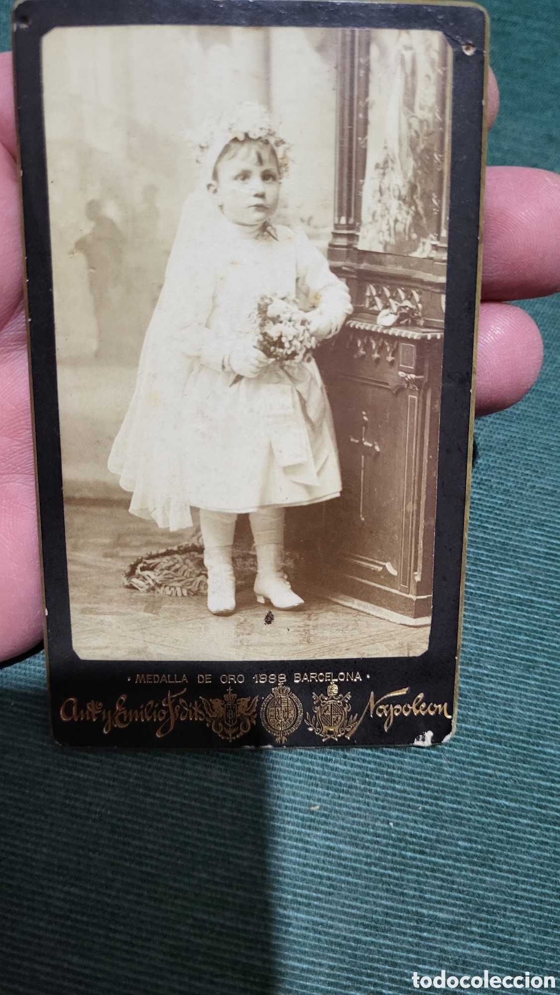 Fotografia antica: Fotograf&iacute;a antigua alb&uacute;mina retrato de una Ni&ntilde;a