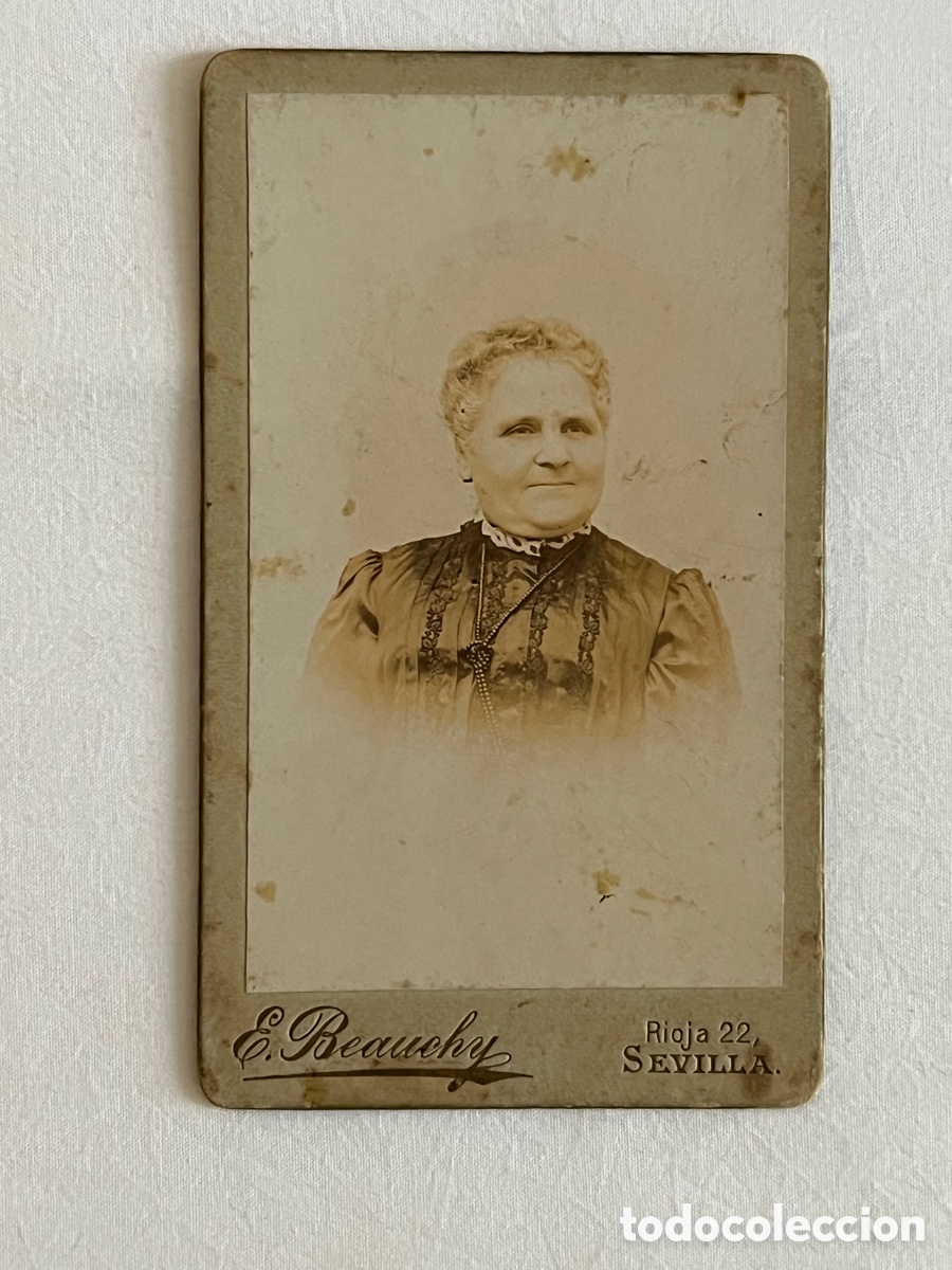 Antique Photography: SEVILLA CDV, Carte de visite. E, Beauchy, fotografo. Retrato Se&ntilde;ora.. (fin siglo XIX)