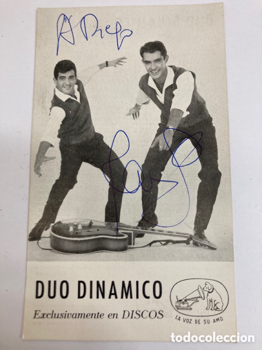 Fotografia antica: Foto con firma dedicatoria Duo /PAPEL1