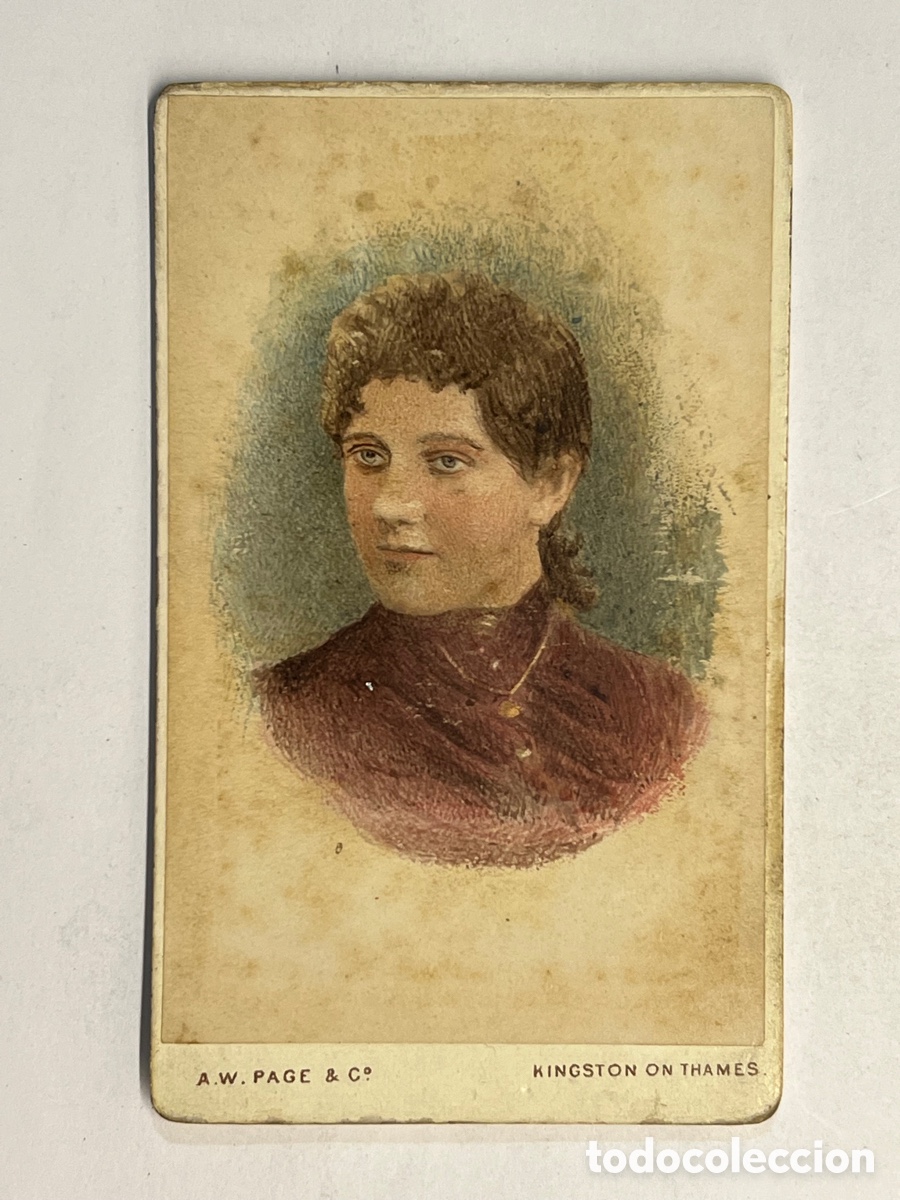 Fotografia antica: KINGSTON ON THAMES (Reino Unido) CDV, Carte de visite.. Coloreada.. Se&ntilde;ora Inglesa (fin siglo XIX)
