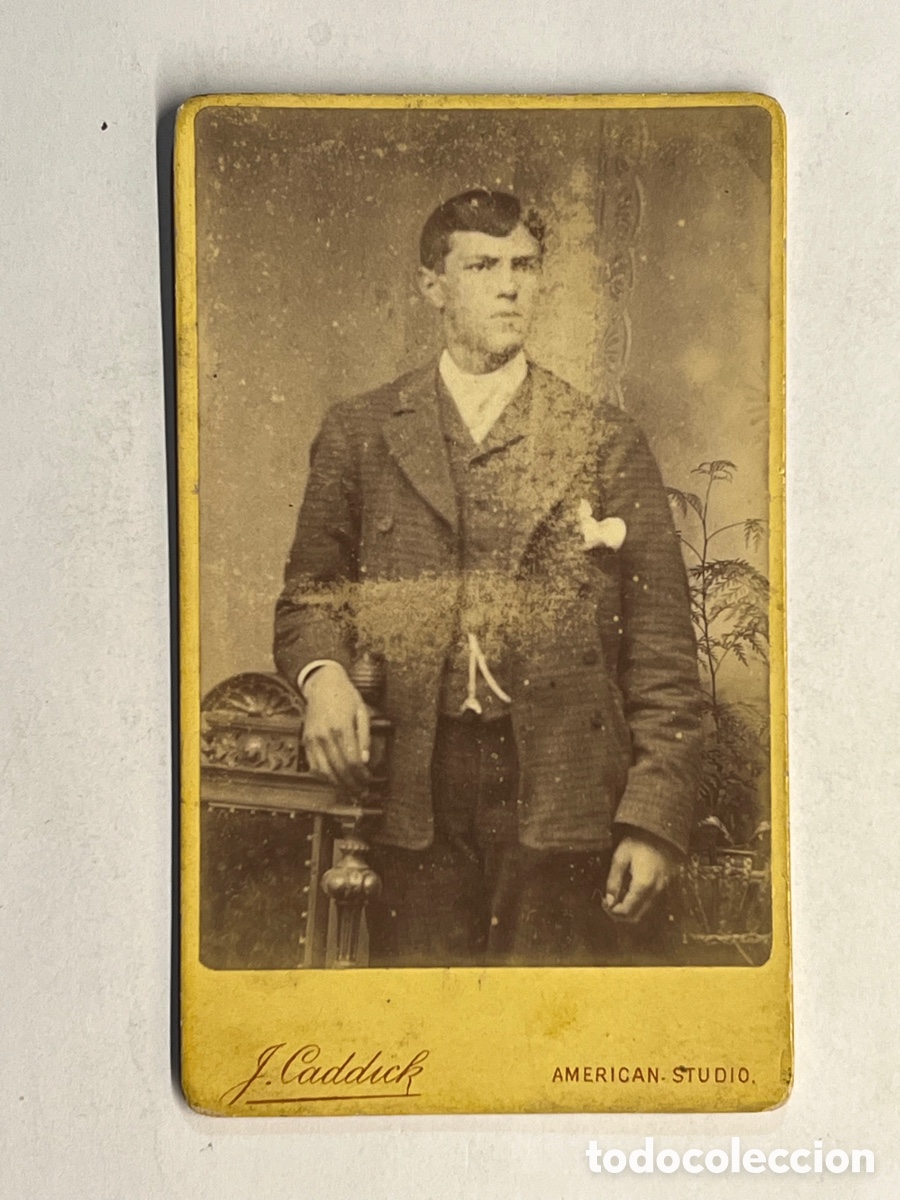 Fotografia antica: WOLVERHAMPTON Reino Unido, Fot&oacute;grafo J. Caddick American Studio, CDV Caballero Ingl&eacute;s