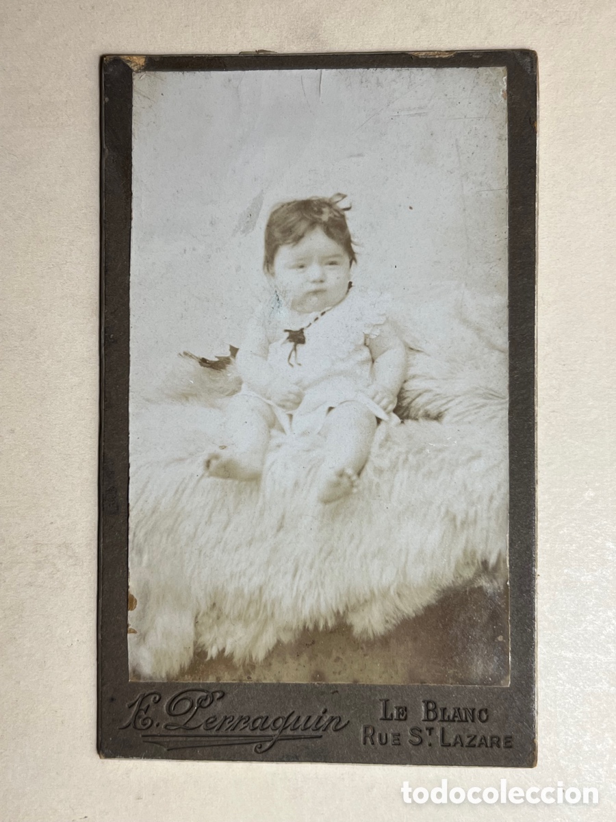 Fotografia antiga: LE BLANC (Francia) CDV, Carte de visite&hellip; E. PERRAGUIN.. Ni&ntilde;o sentado (fin siglo XIX)