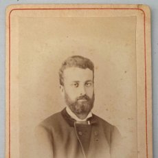 Fotografía antigua: CDV DE CABALLERO, FOTOGRAFIA ALBUMINA 1877, SIGLO XIX, FOTOGRAFIA MOLINE Y ALBAREDA DE BARCELONA, MI