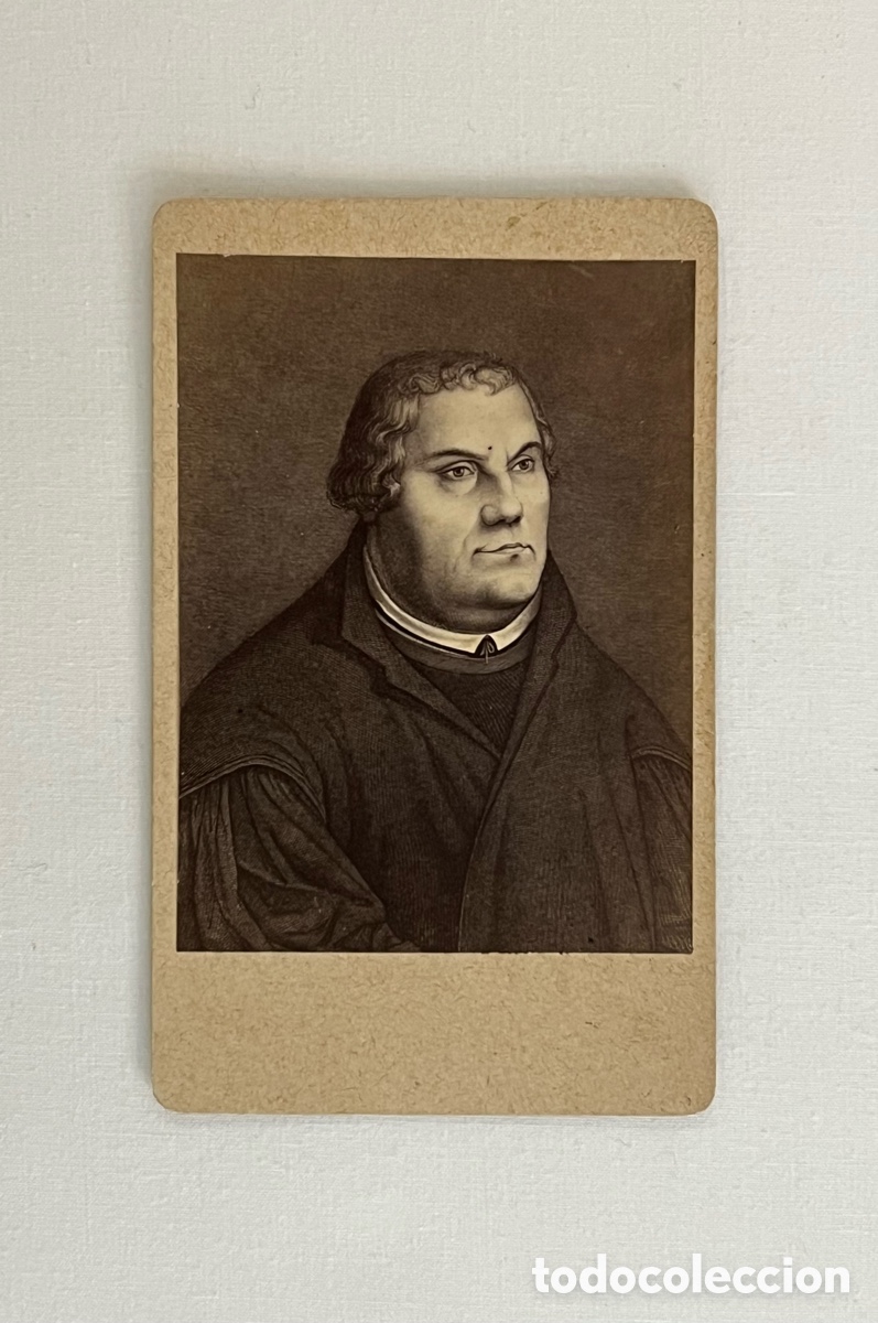 Fotografia antica: MART&Iacute;N LUTERO.. Te&oacute;logo, fil&oacute;sofo y traductor.. CDV. Carte de visite.. Medidas: 10,5 x 6,5 cm