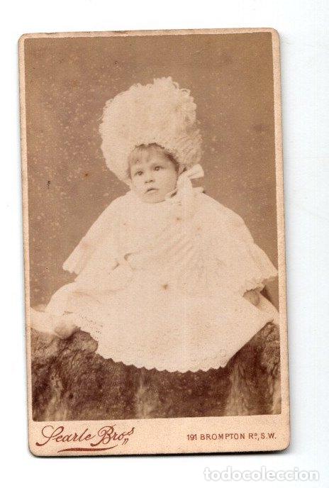 Antique Photography: CARTE DE VISITE RETRATO DE BEBE. MILDRED. SEARLE BROS. LONDON. A&Ntilde;O 1893