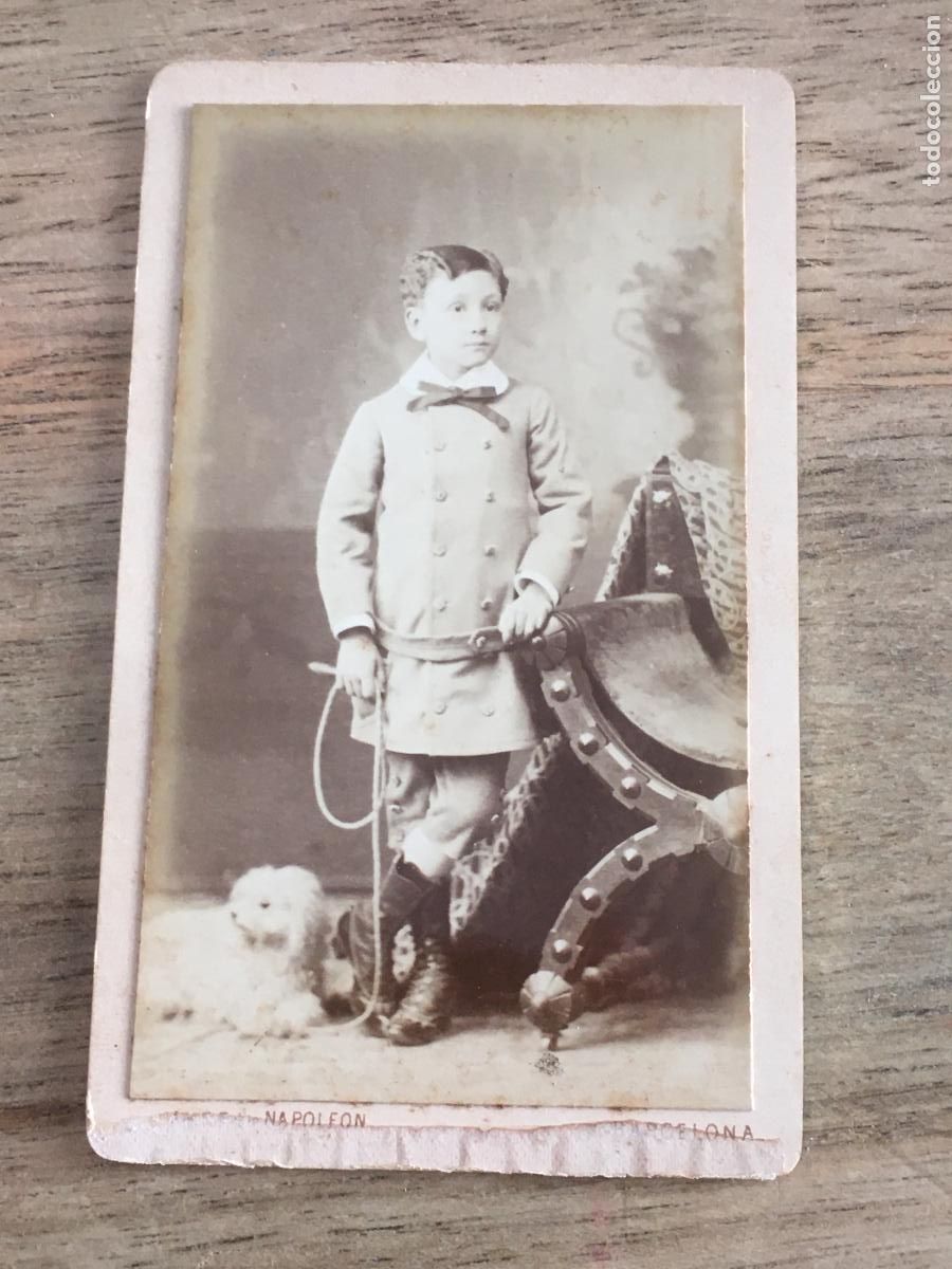 Fotograf&iacute;a antigua: carta de visita foto original muy antigua siglo XIX fotografo napoleon barcelona