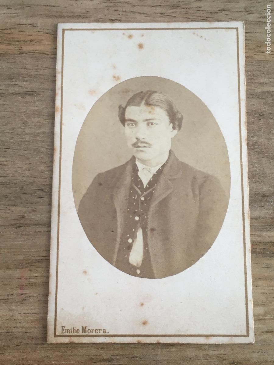Fotograf&iacute;a antigua: carta de visita foto original muy antigua siglo XIX fotografo morera barcelona