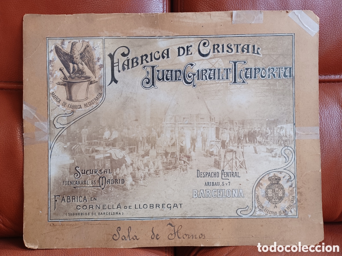 Fotograf&iacute;a antigua: Fotograf&iacute;a original F&aacute;brica de cristal Juan Giralt Laporta.