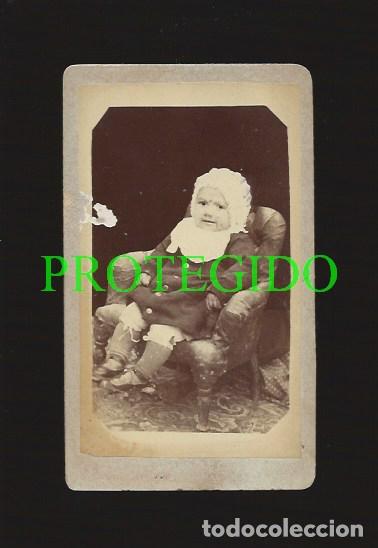 Fotograf&iacute;a antigua: CDV. RETRATO. NI&Ntilde;O. SIGLO XIX. FOT&Oacute;GRAFO DESCONOCIDO.