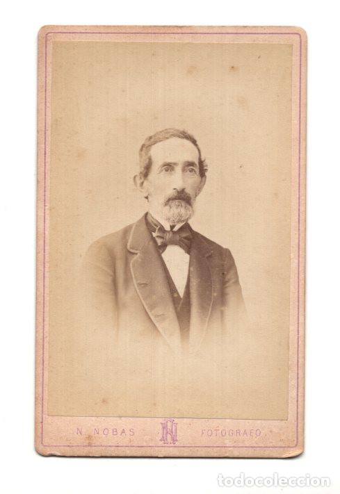 Alte Fotografie: CARTE DE VISITE. ESTUDIO FOTOGR&Aacute;FICO. NARCISO NOBAS. RAMBLA DEL CENTRO, N&ordm; 1, BARCELONA.