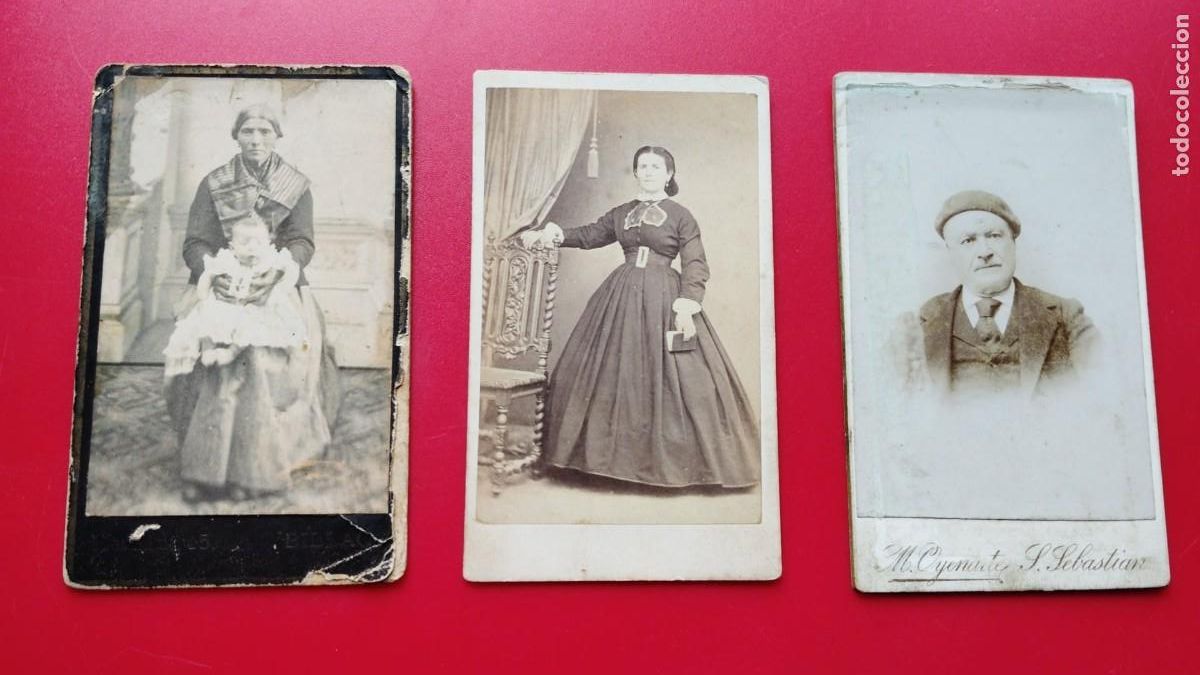 Fotograf&iacute;a antigua: RICARDO CHAFES.-JUAN AIZPURUA.-M. OYENARTE.-FOTOGRAFOS.-CARTES DE VISITE.-CDV.-BILBAO.-SAN SEBASTIAN