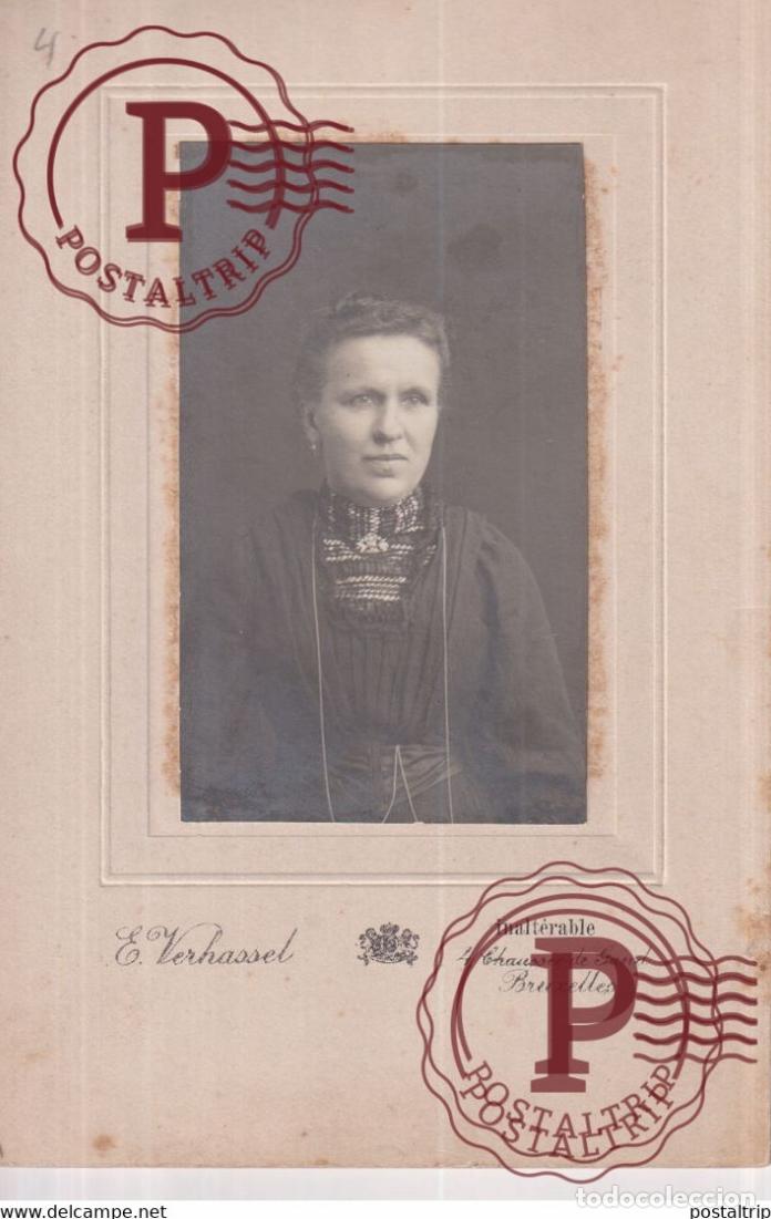 Antique Photography: E VERHASSEL BRUXELLES BELGIE BELGIQUE 16*10.5CM