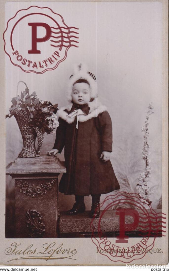 Antique Photography: CABINET JULES LEFEVRE FONTAINE LEV&Ecirc;QUE BELGIE BELGIQUE 16*10.5CM