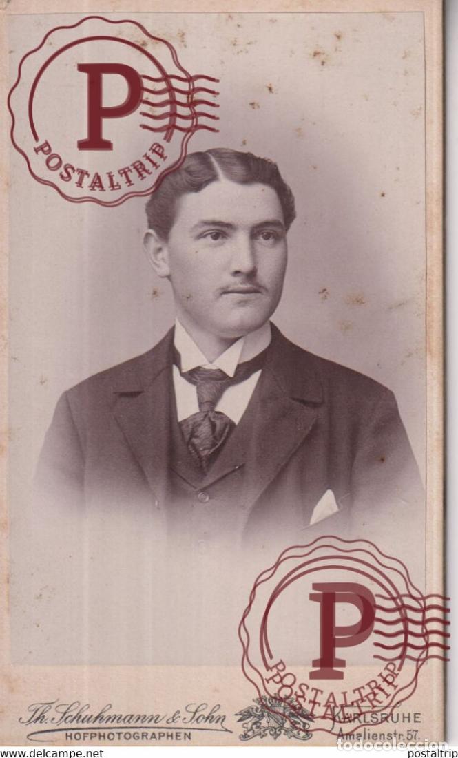 Fotograf&iacute;a antigua: SCHUHMANN KARLSRUHE CDV GERMANY DEUTSCHLAND 10*.6.5CM