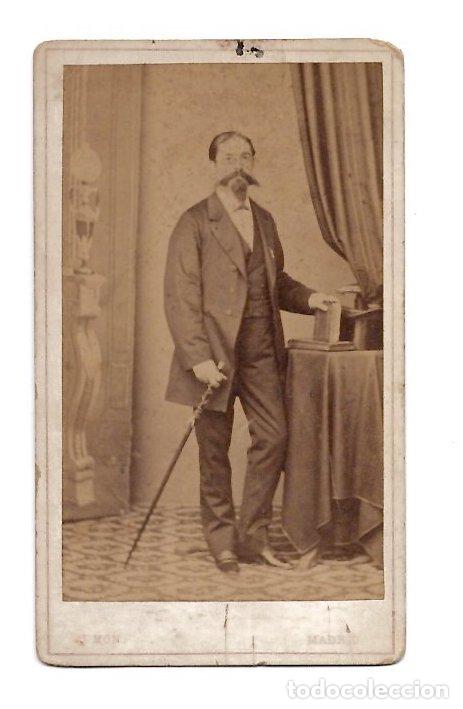 Fotograf&iacute;a antigua: CARTE DE VISITE RETRATO MASCULINO. J. MON, MADRID. A&Ntilde;O 1870
