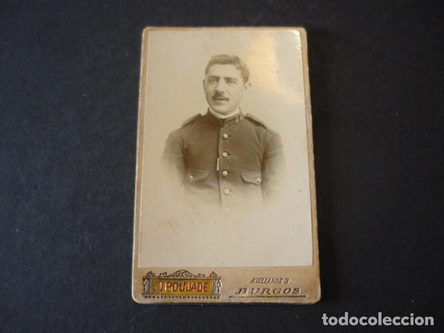 Fotograf&iacute;a antigua: CARTE DE VISITE J. POUJADE FOTOGRAFO BUGOS RETRATO DE MILITAR