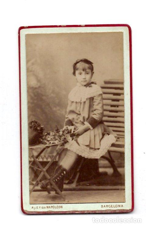 Fotograf&iacute;a antigua: CARTE DE VISITE RETRATO INFANTIL. A. Y E.F. NAPOLEON, BARCELONA