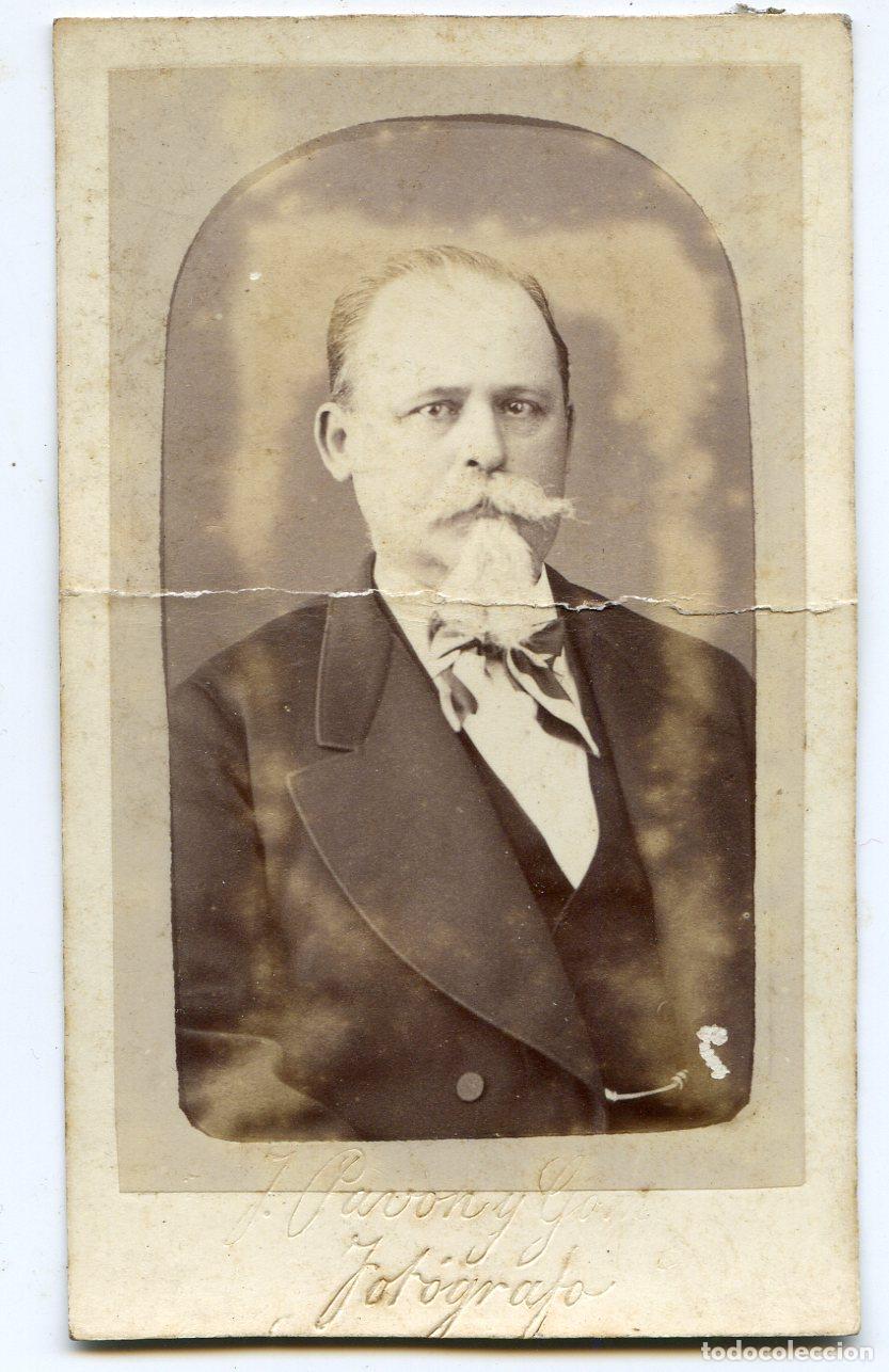 Fotograf&iacute;a antigua: Retrato de caballero, Fot&oacute;grafo J. Pav&oacute;n y G&oacute;mez, Sevilla
