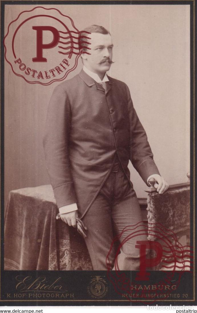 Antique Photography: E BIEBER HAMBURG GERMANY DEUTSCHLAND +-16.5*10.5CM
