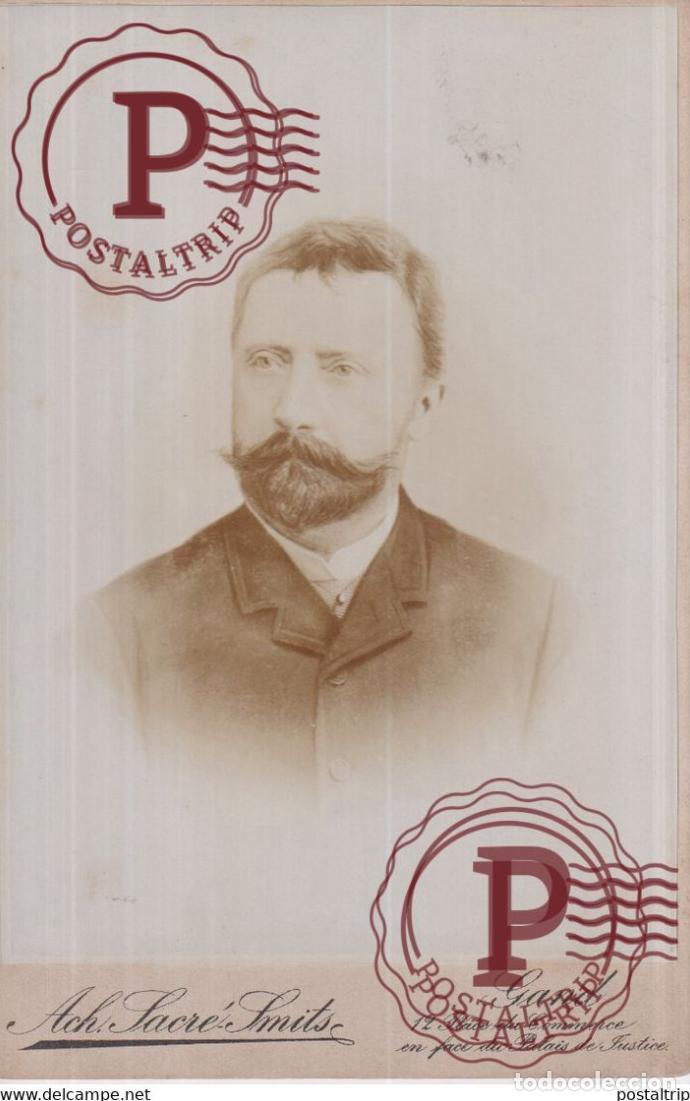 Fotograf&iacute;a antigua: POLYDORE VANDERSTRAETEN 1893 ACH SACRE SMITS GAND GENT Photo ancienne CABINET Fotografie +-16*1