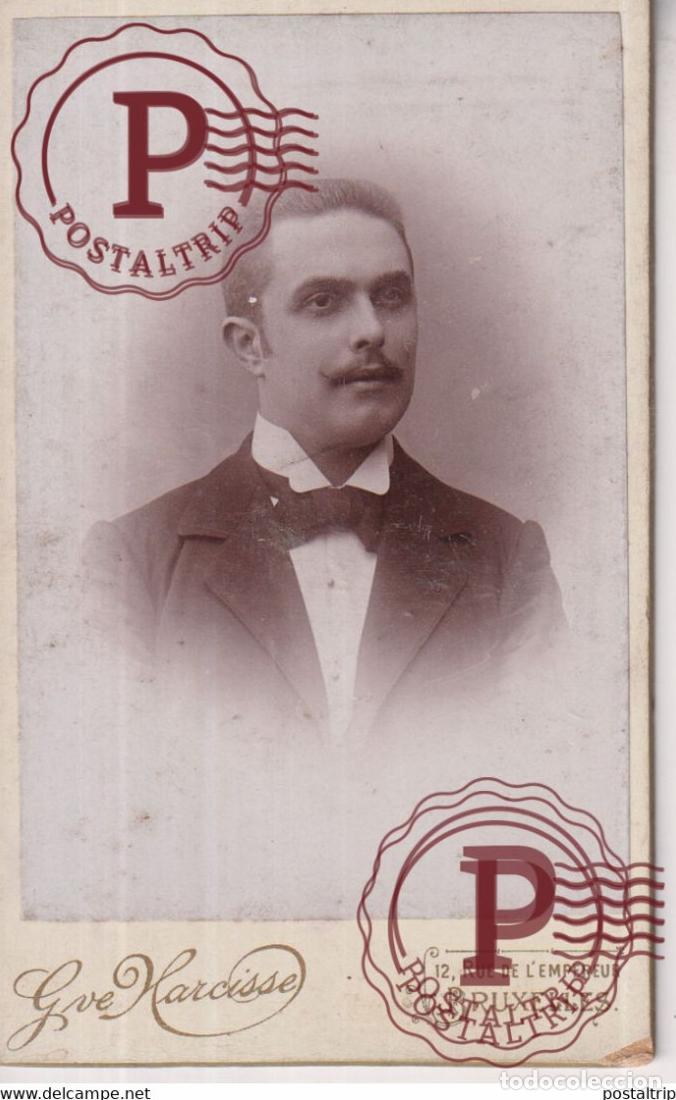 Fotograf&iacute;a antigua: 1897 VANDERLINDEN GVE HARCISSE BRUXELLES Photo ancienne CDV Fotografie +-10*6CM