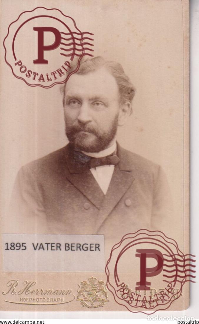Alte Fotografie: 1895 VATER BERGER R HERRMANN LEIPZIG CDV Fotografie +-10*6CM