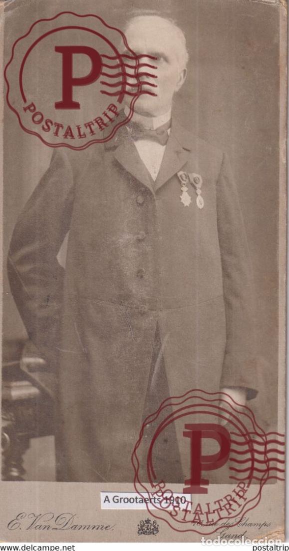 Antique Photography: 1910 NAAMLOOZE GENTSCHE VLASMAATSCHAPPIJ 1910 A GROOTAERTS CABINET Fotografie +-16*8.5CM