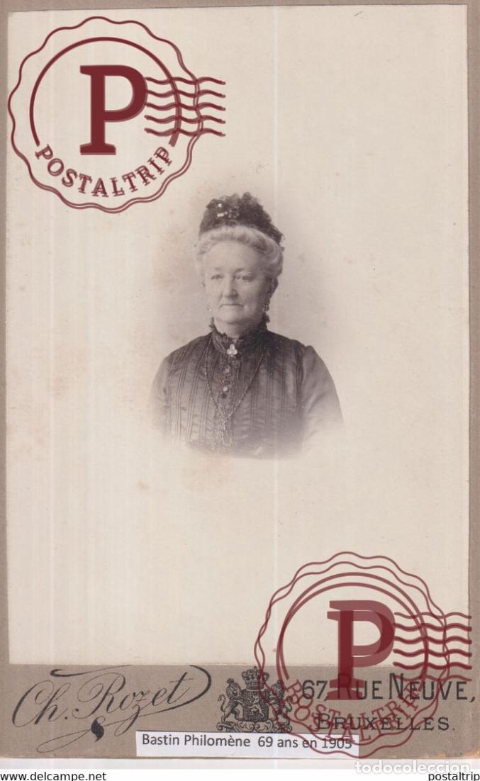 Antique Photography: CH ROZET BRUXELLES BASTIN PHILOMENE 1905 CABINET Fotografie +-16*10CM