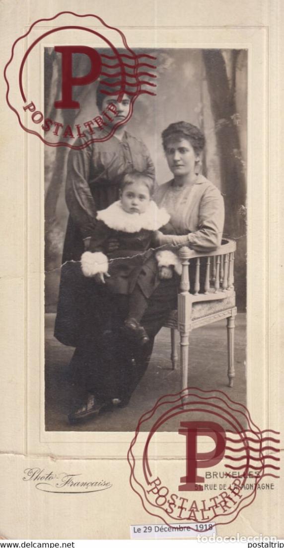 Antique Photography: ETAT SEE SCANPHOTO FRANCAISE BRUXELLES 1918 Fotografie +-20*11CM
