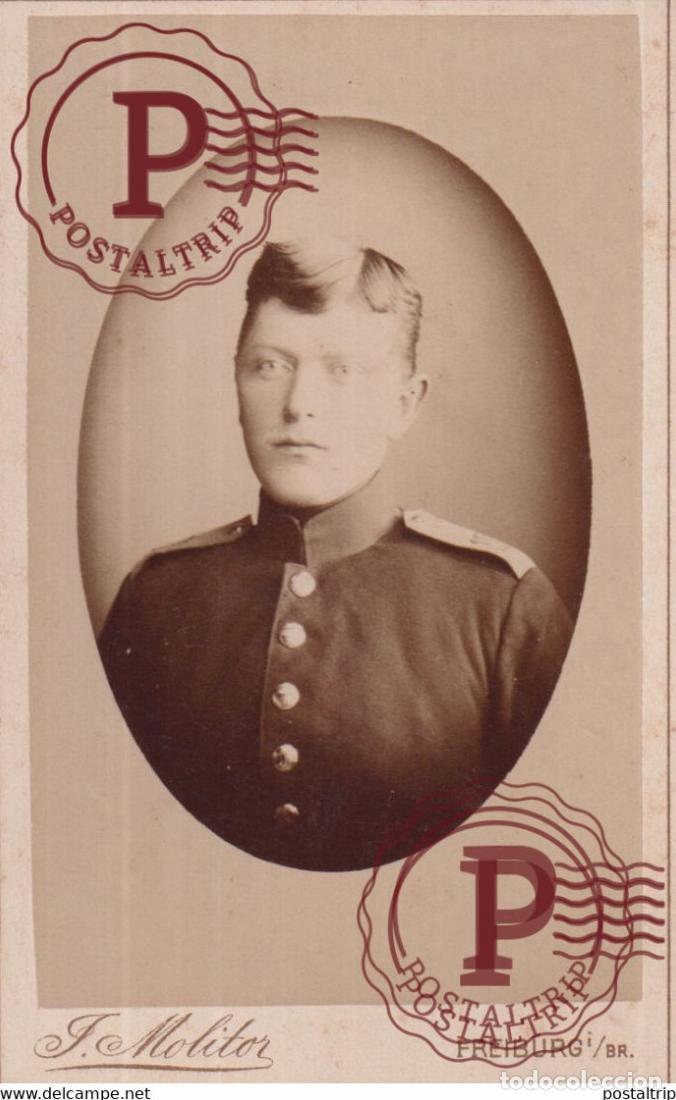 Fotograf&iacute;a antigua: J. Molitor, Freiburg deutscher Soldat Germany DUITSLAND CDV Fotografie MILITAR +-10*6CM