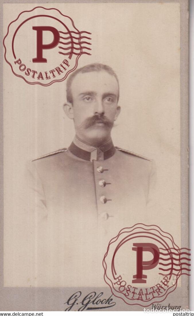 Fotograf&iacute;a antigua: G GLOCK WURZBURG Photogra deutscher Soldat Germany DUITSLAND CDV Fotografie MILITAR +-10*6CM