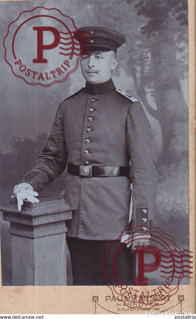 Fotograf&iacute;a antigua: PAUL HASSART HANNOVER Photogra deutscher Soldat Germany DUITSLAND CDV Fotografie MILITAR +-10*6CM